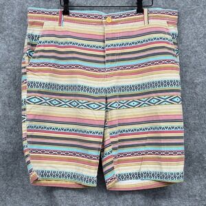 Carbon‎ Mens Aztec Multicolor Striped Bermuda Shorts Tag Size 36 (Measured 40)